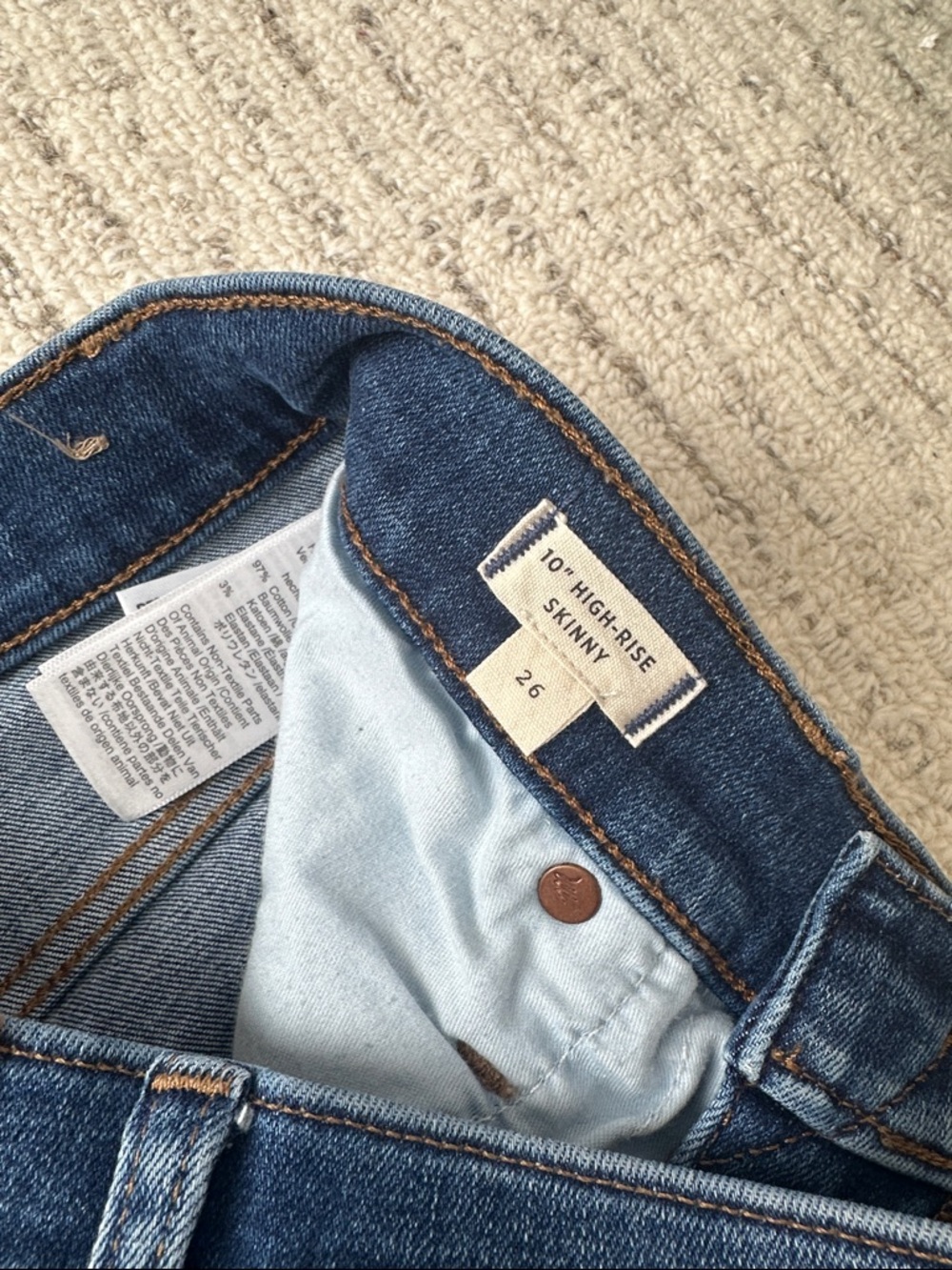 Madewell Deep Indigo Skinny Jeans - Picture 4 of 6